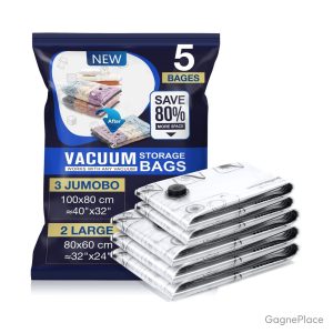 Sac sous vide vêtement 3XL 100×80 cm lot de 5
